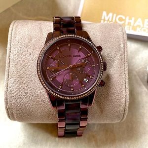 Michael Kors Purple Tortoiseshell Watch